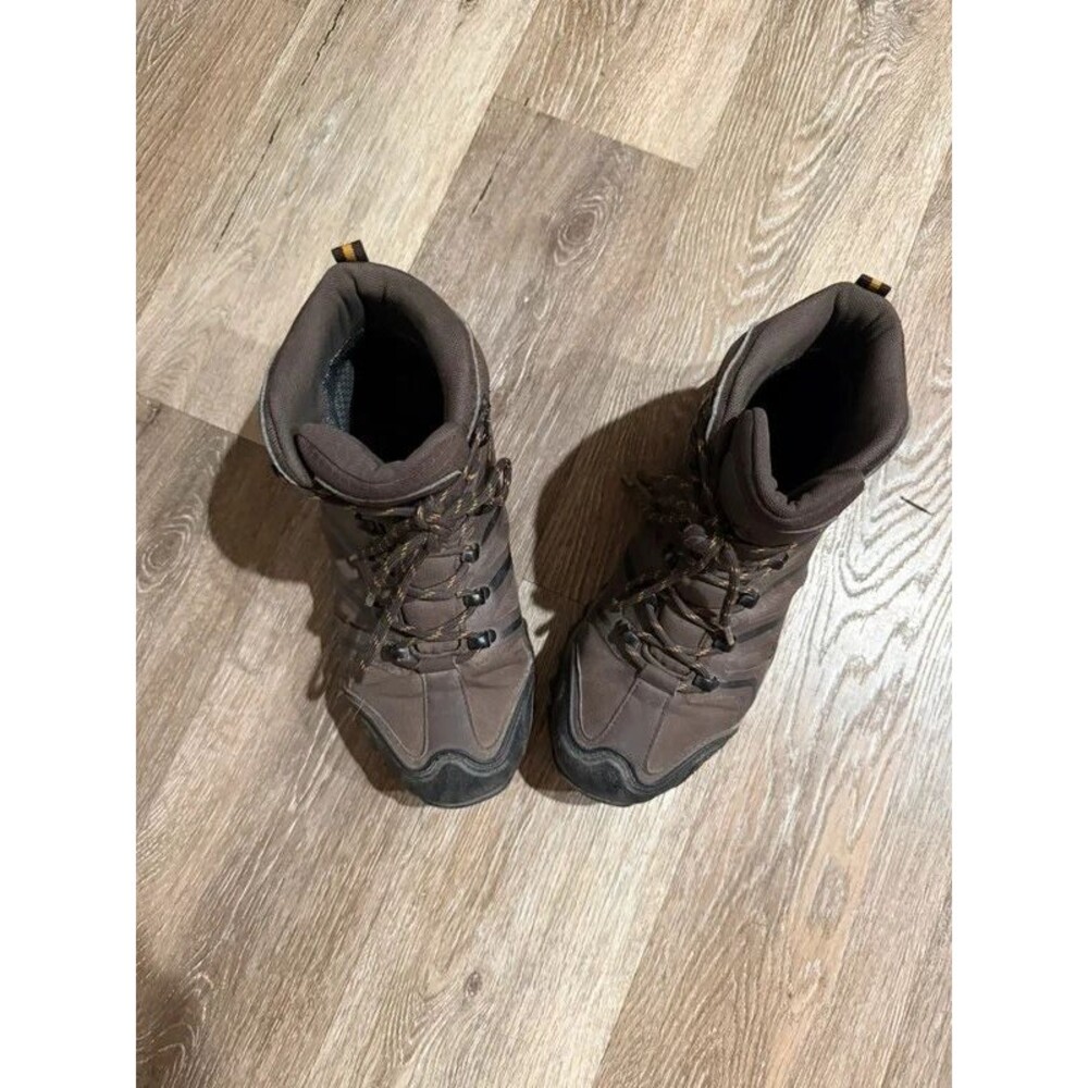 Nortiv8 Men's Brown Leather Mid Hiking Boots Waterproof Trail 8.5 Wide